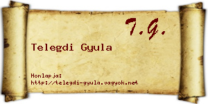 Telegdi Gyula névjegykártya